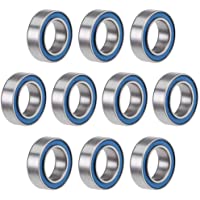 sourcing map MR106-2RS Rodamientos Rígidos Bolas 6mm 10mm Diámetro Interior OD 3mm Doble Sellado Acero Cromado Azul Z2…